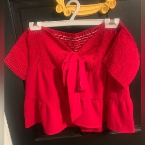 gorgeous off the shoulder smocked top! ❤️‍🔥❤️